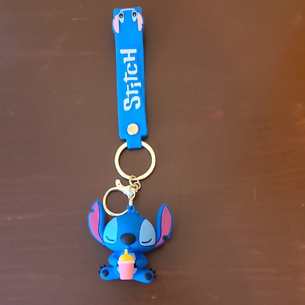 Stitch Blue And Pink Bag Charm/Key Chain New Without Tags
